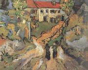 Vincent Van Gogh Village Street and Step in Auvers with Two Figures (nn04) Spain oil painting artist